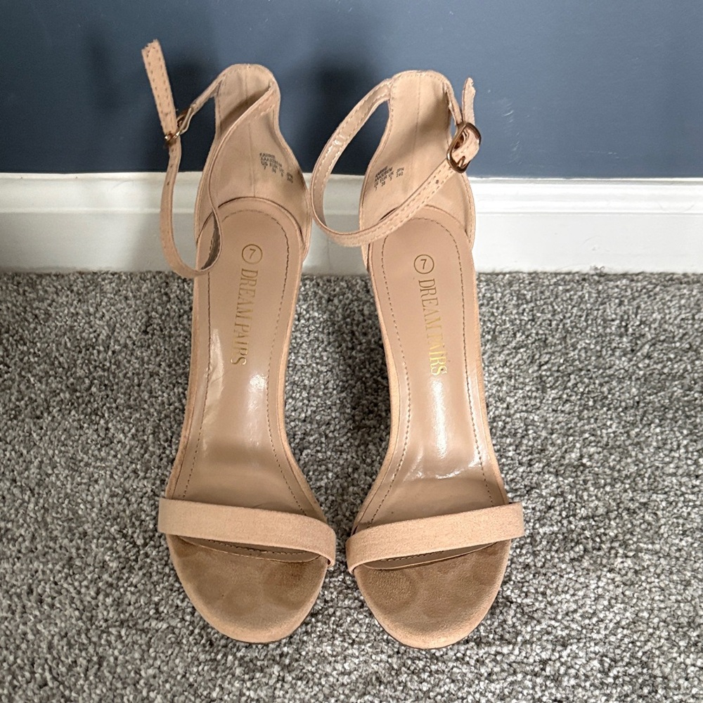 Dream Pairs Nude Ankle Strap Heels